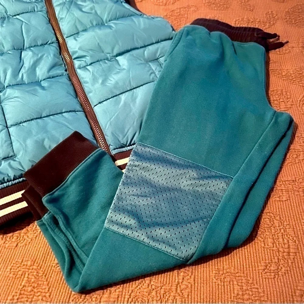 KID’S Teal Puffer Vest and Jogger Pants Set